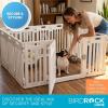 image:imageBIRDROCK HOME Pet Playpen with Door  12 Panel  Strong Plastic  Puppy Safety Fence Pen Playpen  NonSlip and Secure Dog Gate  WhiteWhite