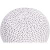 image:imageBIRDROCK HOME Round Pouf Ottoman Foot Rest  185x185x15 Boho Compact Comfortable Soft Cotton Braided Foot Stool Seat with Bean Bag Filling for Living Room Bedroom or Nursery Charcoal GrayCream