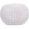 image:imageBIRDROCK HOME Round Pouf Ottoman Foot Rest  185x185x15 Boho Compact Comfortable Soft Cotton Braided Foot Stool Seat with Bean Bag Filling for Living Room Bedroom or Nursery Charcoal GrayCream