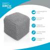 image:imageBIRDROCK HOME Square Pouf Ottoman Foot Rest  18 Compact Comfortable Soft Cotton Knit Bean Bag Floor  Chair Foot Stool Seat for Living Room Bedroom Kids Room or Nursery Grey BudGrey