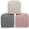 image:imageBIRDROCK HOME Square Pouf Ottoman Foot Rest  18 Compact Comfortable Soft Cotton Knit Bean Bag Floor  Chair Foot Stool Seat for Living Room Bedroom Kids Room or Nursery Grey BudGrey