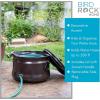 image:imageBIRDROCK HOME Water Hose Holder  Decorative Metal Pot Indoor or Outdoor Garden Storage Organizer Patio Portable Bucket  Distressed Bronze Holds up to 200ft Hoses Large with LidBronze