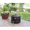 image:imageBIRDROCK HOME Water Hose Holder  Decorative Metal Pot Indoor or Outdoor Garden Storage Organizer Patio Portable Bucket  Distressed Bronze Holds up to 200ft Hoses Large with LidBronze