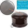 image:imageBIRDROCK HOME Water Hose Holder  Decorative Metal Pot Indoor or Outdoor Garden Storage Organizer Patio Portable Bucket  Distressed Bronze Holds up to 200ft Hoses Large with LidBronze