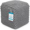 image:imageBIRDROCK HOME Square Pouf Ottoman Foot Rest  18 Compact Comfortable Soft Cotton Knit Bean Bag Floor  Chair Foot Stool Seat for Living Room Bedroom Kids Room or Nursery Grey BudGrey