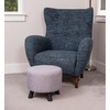 image:imageBIRDROCK HOME Grey Linen Foot Stool Ottoman  Upholstered Vanity Chair with Black Metal Legs  Soft Padded Round Stool amp Compact Foot Stool for Couch or Chair amp Desk in Living Room or BedroomStraight Wood Legs