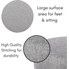 image:imageBIRDROCK HOME Grey Linen Foot Stool Ottoman  Upholstered Vanity Chair with Black Metal Legs  Soft Padded Round Stool amp Compact Foot Stool for Couch or Chair amp Desk in Living Room or BedroomStraight Wood Legs
