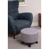 image:imageBIRDROCK HOME Grey Linen Foot Stool Ottoman  Upholstered Vanity Chair with Black Metal Legs  Soft Padded Round Stool amp Compact Foot Stool for Couch or Chair amp Desk in Living Room or BedroomStraight Wood Legs