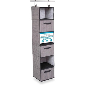 image:imageInternets Best Hanging Closet Organizer with Drawers  6 Shelf  3 Drawers  Clothing Sweaters Shoes Accessories Storage  GreyGrey