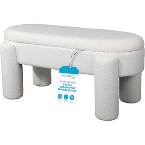 image:imageBIRDROCK HOME Sherpa Upholstered Storage Bench  Cozy Seat with Soft Sherpa Cushion Versatile for Living Room Bedroom or Entryway Ottoman  Sturdy Design 45 L x 205 W x 20 H