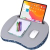 image:imageBIRDROCK HOME Lap Desk with Pillow Cushion  USB Light and Tablet Slot  Fits Laptops Up to 15  Tablets Up to 96  Tropical Grey Pattern  Laptop and Writing Lap Desk  Laptop Stand AccessoriesBlue