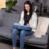 image:imageBIRDROCK HOME Lap Desk with Pillow Cushion  USB Light and Tablet Slot  Fits Laptops Up to 15  Tablets Up to 96  Tropical Grey Pattern  Laptop and Writing Lap Desk  Laptop Stand AccessoriesBlue