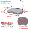image:imageBIRDROCK HOME Lap Desk with Pillow Cushion  USB Light and Tablet Slot  Fits Laptops Up to 15  Tablets Up to 96  Tropical Grey Pattern  Laptop and Writing Lap Desk  Laptop Stand AccessoriesGray