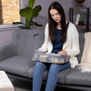 image:imageBIRDROCK HOME Lap Desk with Pillow Cushion  USB Light and Tablet Slot  Fits Laptops Up to 15  Tablets Up to 96  Tropical Grey Pattern  Laptop and Writing Lap Desk  Laptop Stand AccessoriesGray