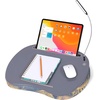image:imageBIRDROCK HOME Lap Desk with Pillow Cushion  USB Light and Tablet Slot  Fits Laptops Up to 15  Tablets Up to 96  Tropical Grey Pattern  Laptop and Writing Lap Desk  Laptop Stand AccessoriesGray