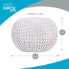 image:imageBIRDROCK HOME Round Pouf Ottoman Foot Rest  185x185x15 Boho Compact Comfortable Soft Cotton Braided Foot Stool Seat with Bean Bag Filling for Living Room or Bedroom NaturalCream