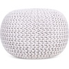 image:imageBIRDROCK HOME Round Pouf Ottoman Foot Rest  185x185x15 Boho Compact Comfortable Soft Cotton Braided Foot Stool Seat with Bean Bag Filling for Living Room or Bedroom NaturalCream