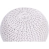 image:imageBIRDROCK HOME Round Pouf Ottoman Foot Rest  185x185x15 Boho Compact Comfortable Soft Cotton Braided Foot Stool Seat with Bean Bag Filling for Living Room or Bedroom NaturalCream