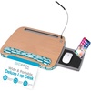 image:imageBIRDROCK HOME Lap Desk with Pillow Cushion  USB Light and Tablet Slot  Fits Laptops Up to 15  Tablets Up to 96  Tropical Grey Pattern  Laptop and Writing Lap Desk  Laptop Stand AccessoriesBrown