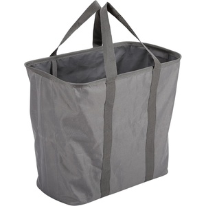 image:imageBIRDROCK HOME Collapsible Laundry Basket Caddy  Grey  Foldable Tote Bag for Dirty Clothes  Strong Handles  Durable Fabric  Water Resistant  Lightweight
