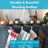 image:imageBIRDROCK HOME 4pk Flat Top Holiday Stocking Holder for Mantle  Black Finish with NonScratch Base  Fireplace Hook for Christmas Stockings Decor