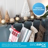 image:imageBIRDROCK HOME 4pk Flat Top Holiday Stocking Holder for Mantle  Black Finish with NonScratch Base  Fireplace Hook for Christmas Stockings Decor