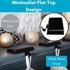 image:imageBIRDROCK HOME 4pk Flat Top Holiday Stocking Holder for Mantle  Black Finish with NonScratch Base  Fireplace Hook for Christmas Stockings Decor
