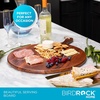 image:imageBIRDROCK HOME Acacia Wooden Cheese Serving Board with Handle  Charcuterie Appetizers Kitchen Platter Grazing Board Pizza Meat Bread Cutting Party Food Display Tray  Espresso 18 Round