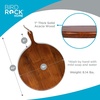 image:imageBIRDROCK HOME Acacia Wooden Cheese Serving Board with Handle  Charcuterie Appetizers Kitchen Platter Grazing Board Pizza Meat Bread Cutting Party Food Display Tray  Espresso 18 Round