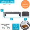 image:imageBIRDROCK HOME Double Elevated Bowl Dog Feeder for Large Dogs  2 Ceramic Bowls amp Wood Stand  Bowls 375 Cups Each  Stylish Raised Food Station  Grey