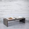 image:imageBIRDROCK HOME Double Elevated Bowl Dog Feeder for Large Dogs  2 Ceramic Bowls amp Wood Stand  Bowls 375 Cups Each  Stylish Raised Food Station  Grey