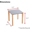 image:imageBIRDROCK HOME End Table with Grey Top and Wooden Legs  Modern Minimalist Furniture  Natural Wood Legs  Lightweight Night Stand  Square Side Unique Decorative End Accent  Living Room Bedroom