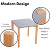 image:imageBIRDROCK HOME End Table with Grey Top and Wooden Legs  Modern Minimalist Furniture  Natural Wood Legs  Lightweight Night Stand  Square Side Unique Decorative End Accent  Living Room Bedroom