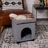 image:imageBIRDROCK HOME Pet House Ottoman  Cat or Dog Furniture Bed  Footstool  Cozy Condo Cave  Grey Standard