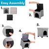 image:imageBIRDROCK HOME Pet House Ottoman  Cat or Dog Furniture Bed  Footstool  Cozy Condo Cave  Grey Standard