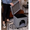 image:imageBIRDROCK HOME Pet House Ottoman  Cat or Dog Furniture Bed  Footstool  Cozy Condo Cave  Grey Standard