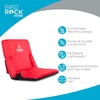 image:imageStadium Boss Recliner Stadium Seat for Bleachers Benches Lawns Backyard Camping amp Beach  Padded Sport Chair Cushion Backs amp Armrest  6 Reclining Positions  Portable Carry Straps  Red