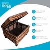 image:imageBIRDROCK HOME Woven Seagrass Storage Ottoman with Safety Hinges  EasytoOpen Lid Sturdy Construction  Natural Brown Finish  Large Storage Space Ideal for Living Room Bedroom Dorm  22x18x16