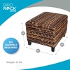image:imageBIRDROCK HOME Woven Seagrass Storage Ottoman with Safety Hinges  EasytoOpen Lid Sturdy Construction  Natural Brown Finish  Large Storage Space Ideal for Living Room Bedroom Dorm  22x18x16