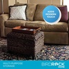 image:imageBIRDROCK HOME Woven Seagrass Storage Ottoman with Safety Hinges  EasytoOpen Lid Sturdy Construction  Natural Brown Finish  Large Storage Space Ideal for Living Room Bedroom Dorm  22x18x16