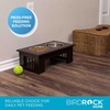 image:imageINTERNETS BEST Traditional Elevated Pet Feeder  Raised Dog Food and Water Stand with Stainless Steel Bowls  Adjustable for Small to Medium Breeds  Pet Feeding Station  Espresso  SmallEspresso