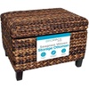 image:imageBIRDROCK HOME Woven Seagrass Storage Ottoman with Safety Hinges  EasytoOpen Lid Sturdy Construction  Natural Brown Finish  Large Storage Space Ideal for Living Room Bedroom Dorm  22x18x16