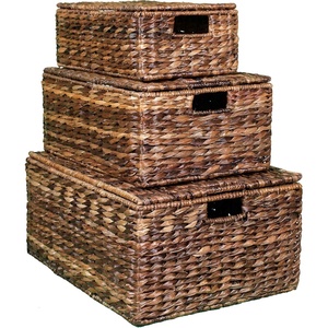 image:imageBIRDROCK HOME Abaca Nesting Baskets Set of 3  Handwoven Storage Baskets wHandles  Box Organizer for Household Towels Clothes Nursery Toys  Ideal Use in Living Room Office Kitchen amp BathroomEspresso