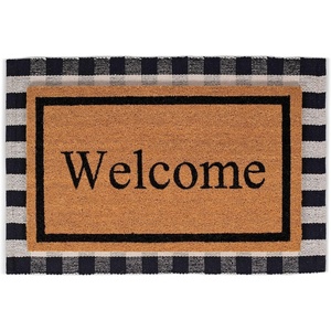 image:imageBIRDROCK HOME Layered Welcome Mat  Natural Fade  Vinyl Backed  Outdoor  Front Door Entryway Mat 18 x 30