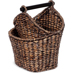 image:imageBirdRock Home Seagrass Magazine and Bathroom Basket  Hand Woven Toilet Paper Holder with Pocket  Grey Wash  Stylish Decorative Design  Wooden Basket Dcor  DispenserBrown Wash