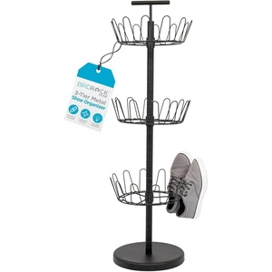 image:imageInternets Best 3 Tier Metal Shoe Tree  Black Finish  18Pair Shoe Organization  Free Standing Tower Weighted Base