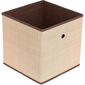 image:imageInternets Best Canvas Storage Bin  Durable Storage Cube Box Basket Container  Clothes Nursery Toys Organizer  Brown Beige1