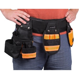 image:imageInternets Best Tool Belt Carpenter Apron  10 Pockets  Quick Release Work Belt with Utility Pouch  Handyman Rig  Removable Bags