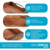 image:imageBIRDROCK HOME Wooden Serving Tray with Handles  Farmhouse Decor  Square Top Breakfast Trays  Tea Cheese Board  Coffee Table  Natural Acacia Wood  Kitchen  Bar