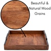 image:imageBIRDROCK HOME Wooden Serving Tray with Handles  Farmhouse Decor  Square Top Breakfast Trays  Tea Cheese Board  Coffee Table  Natural Acacia Wood  Kitchen  Bar